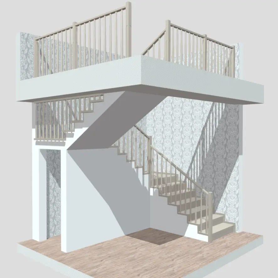 Онлайн расчёт Г-образной лестницы с забежными ступенями